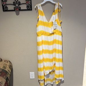 Tommy Bahama Set sail stripe maxi sundress size XL. Yellow/white Island sun NEW
